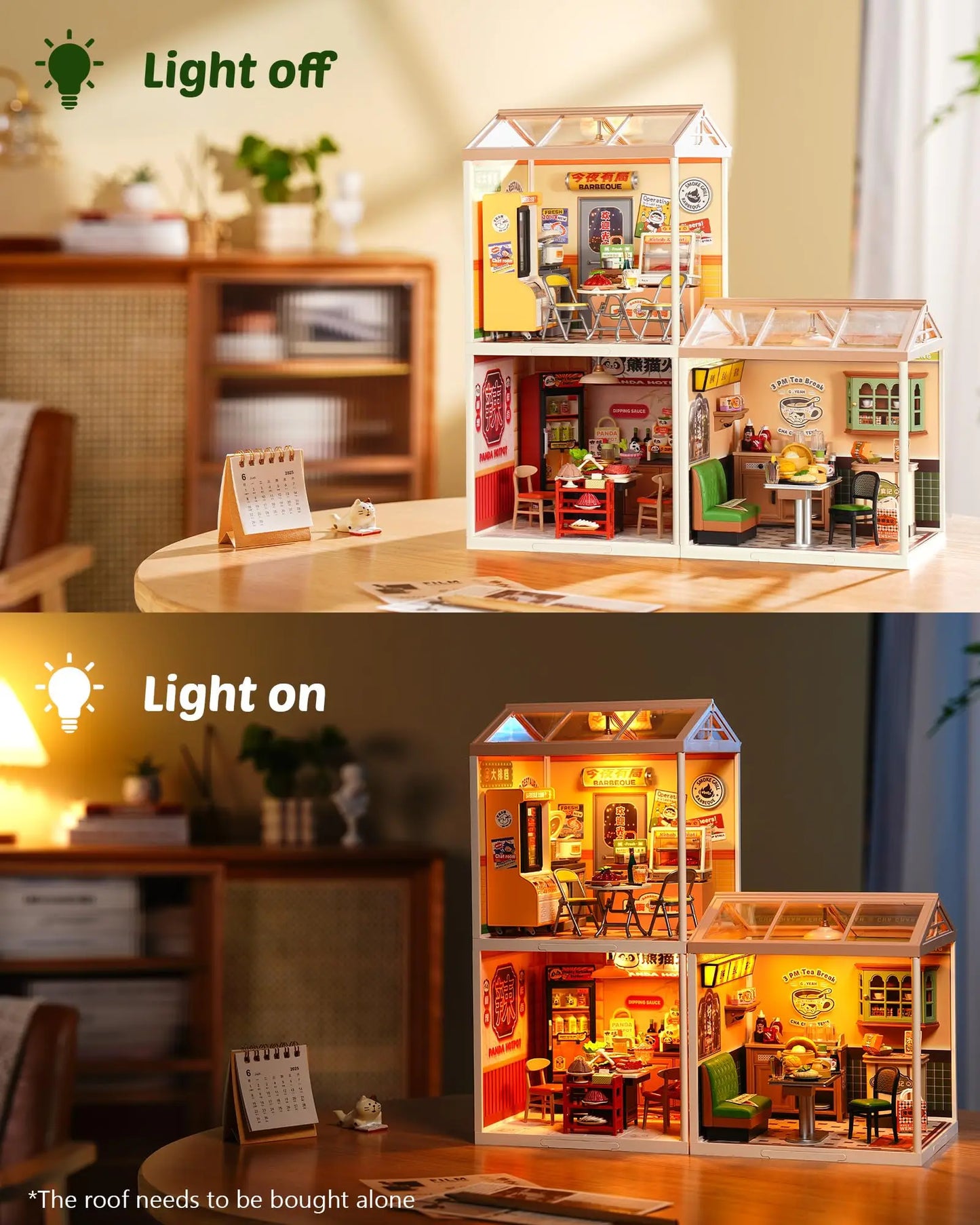 Rolife Hong Kong Bites Cafe Miniature House 3D Puzzle DIY Model Kit DW021 DW022 DW020