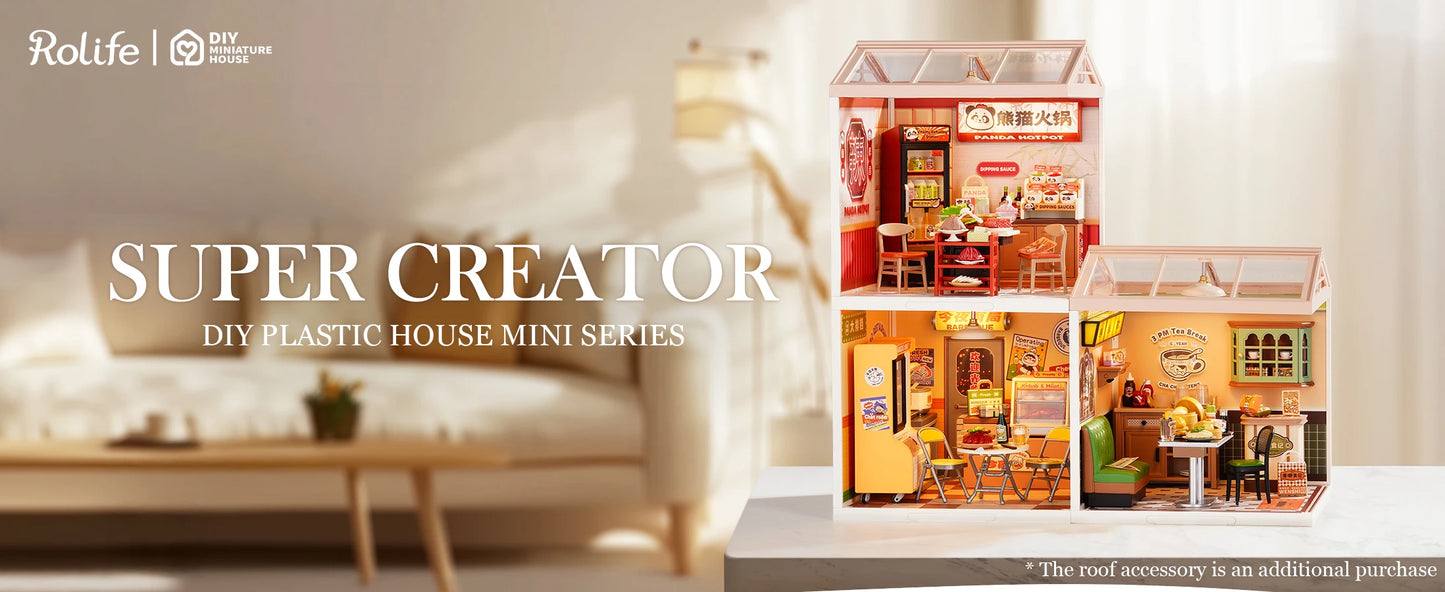 Rolife Hong Kong Bites Cafe Miniature House 3D Puzzle DIY Model Kit DW021 DW022 DW020