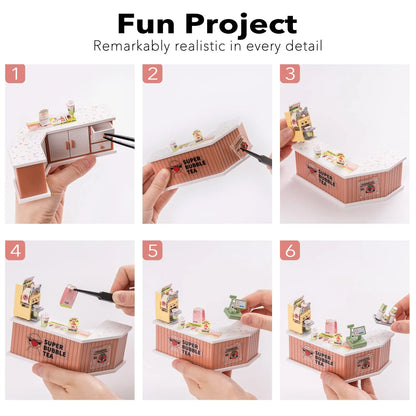 Robotime Rolife Super Creator Series DIY Miniature House Model Kit DW004 DW005B DW006