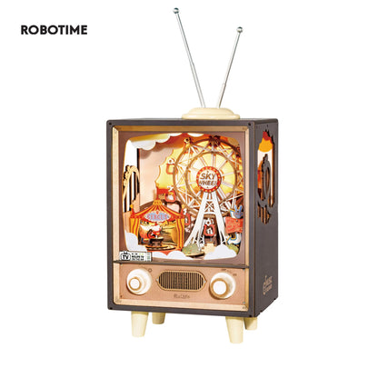 Robotime Rolife Sunset Carnival Series DIY Wooden Puzzle Music Box Model Kit AMT01 AMK81 AMK63