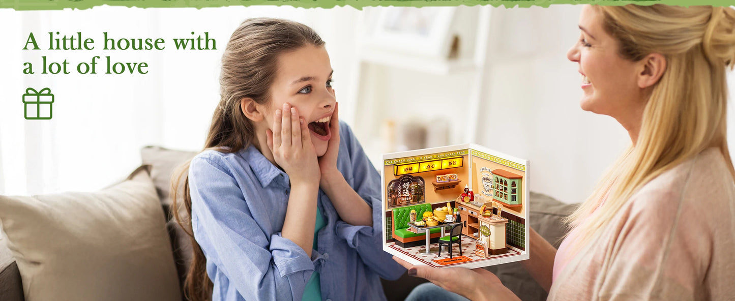 Rolife Hong Kong Bites Cafe Miniature House 3D Puzzle DIY Model Kit DW021 DW022 DW020
