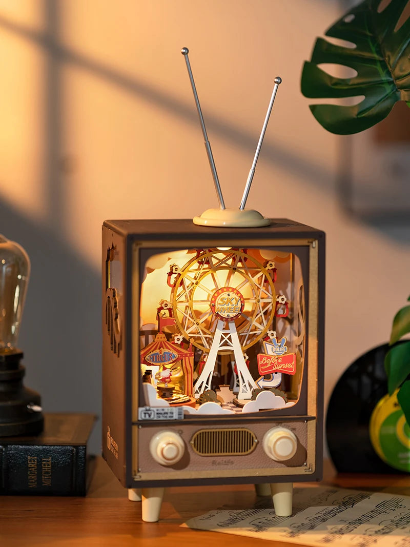 Robotime Rolife Sunset Carnival Series DIY Wooden Puzzle Music Box Model Kit AMT01 AMK81 AMK63