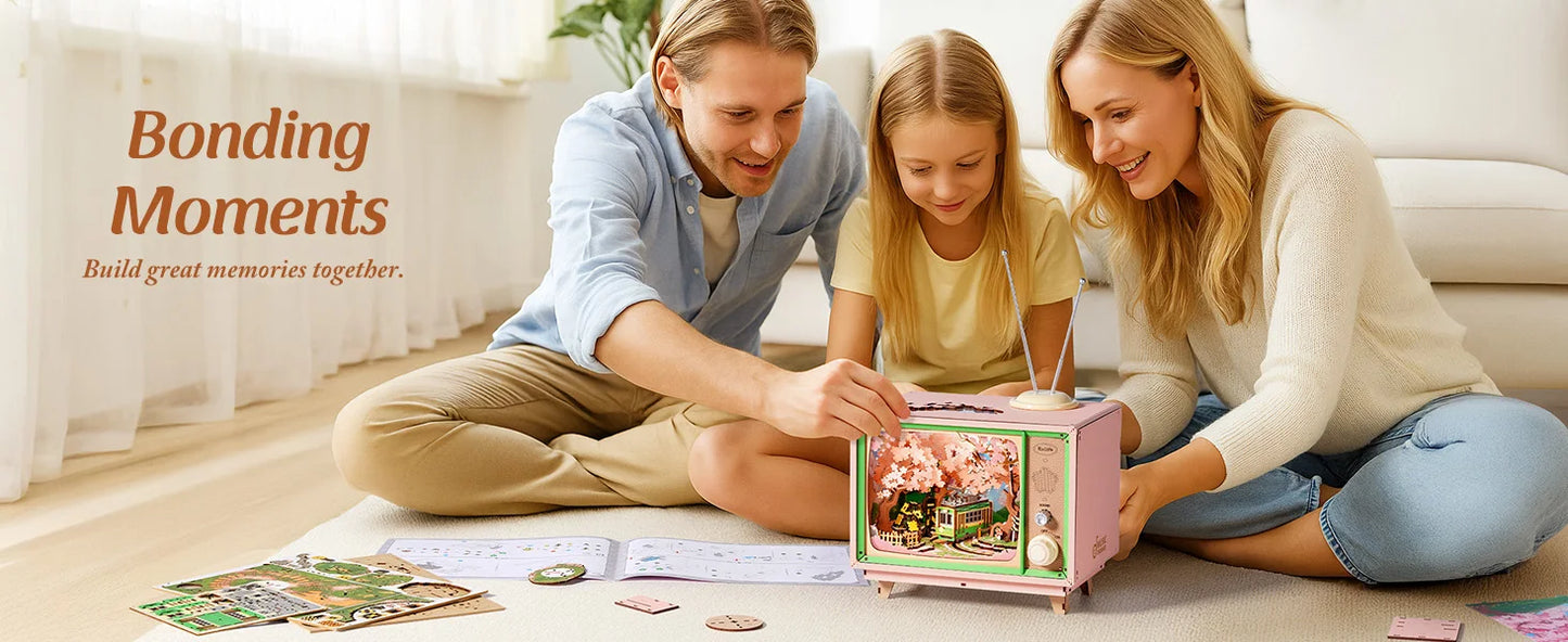 Rolife Sakura Dreamy Tour Wooden Music Box 3D Puzzle DIY Model Kit AMT02