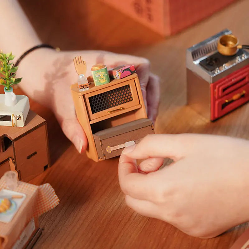 Robotime Rolife Homey Kitchen DIY Miniature House Wooden Model Kit DG159