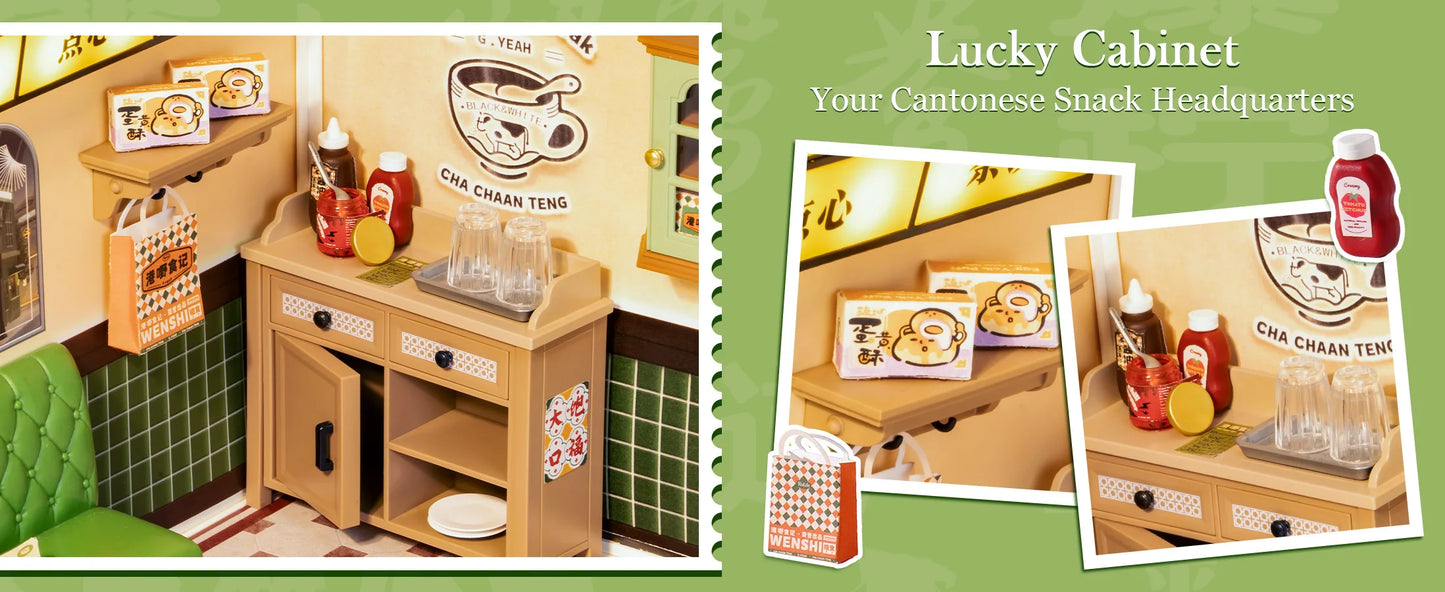 Rolife Hong Kong Bites Cafe Miniature House 3D Puzzle DIY Model Kit DW021 DW022 DW020