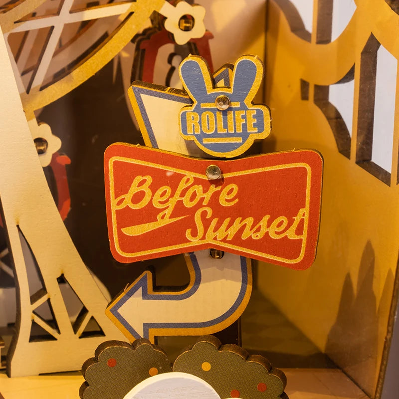 Robotime Rolife Sunset Carnival Series DIY Wooden Puzzle Music Box Model Kit AMT01 AMK81 AMK63