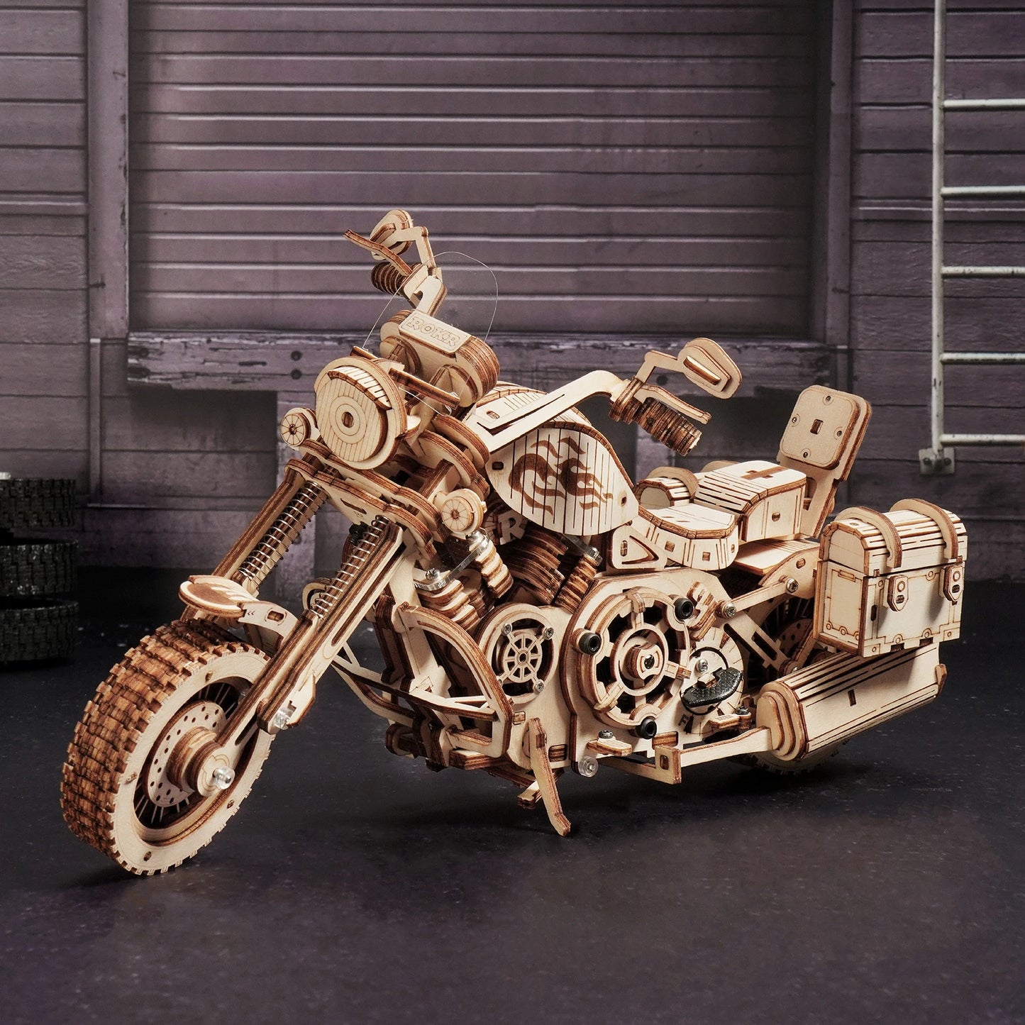 ROKR Cruiser Motorcycle 3D Wooden Puzzle DIY Model Kit LK504