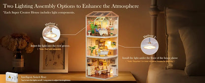 Rolife Hong Kong Bites Cafe Miniature House 3D Puzzle DIY Model Kit DW021 DW022 DW020