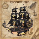 Robotime ROKR 3D Wooden Seahorse Barque Puzzle Kit – Nautical Ship Model for Home Décor & Gift Idea for Teens & Adults