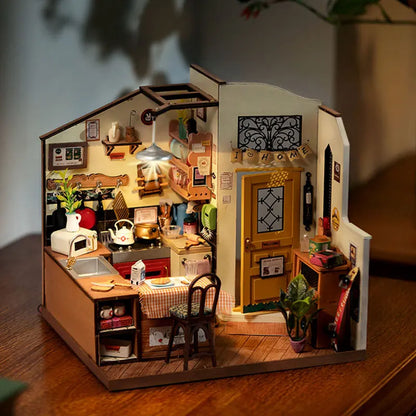 Robotime Rolife Homey Kitchen DIY Miniature House Wooden Model Kit DG159