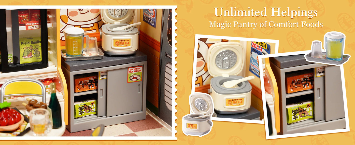 Rolife Hong Kong Bites Cafe Miniature House 3D Puzzle DIY Model Kit DW021 DW022 DW020