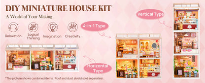 Robotime Rolife Super Creator Series DIY Miniature Dollhouse Model Kit DW019B DW018B DW017B