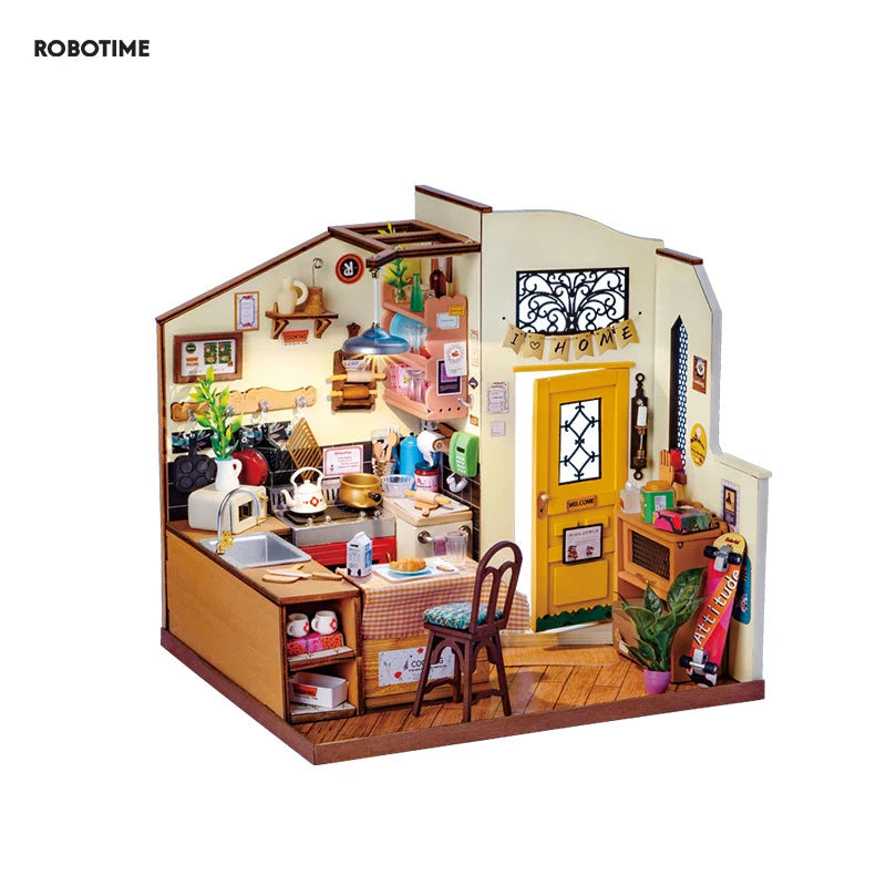 Robotime Rolife Homey Kitchen DIY Miniature House Wooden Model Kit DG159