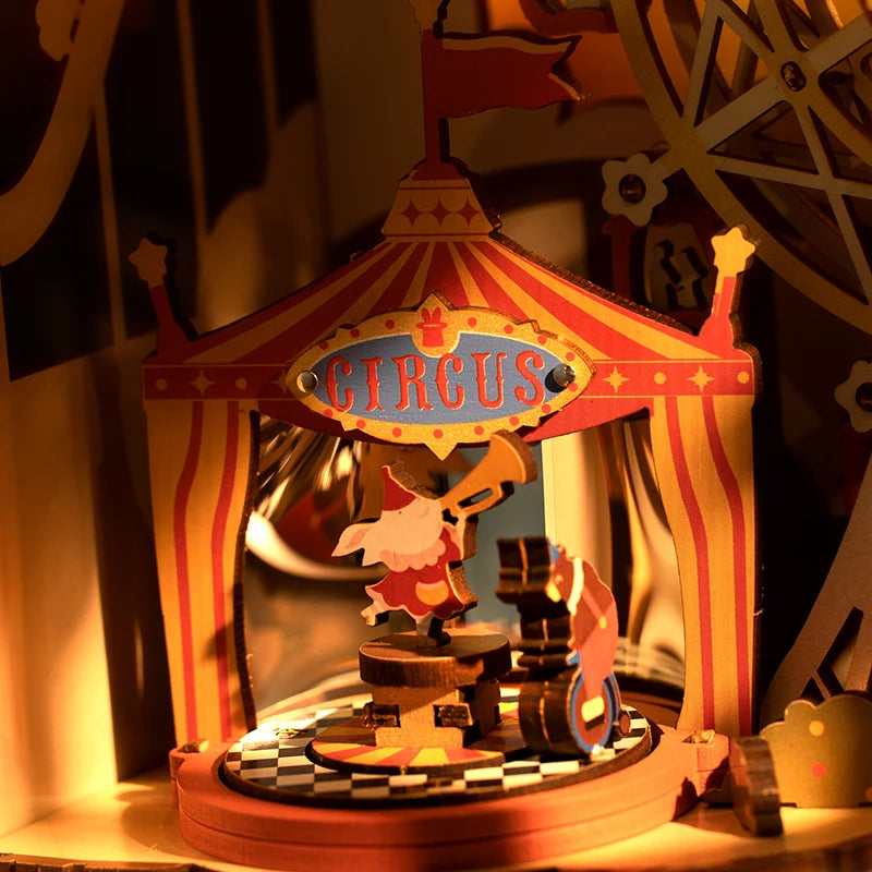 Robotime Rolife Sunset Carnival Series DIY Wooden Puzzle Music Box Model Kit AMT01 AMK81 AMK63