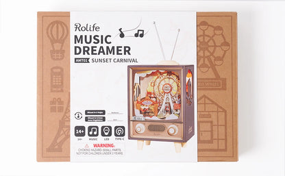 Robotime Rolife Sunset Carnival Series DIY Wooden Puzzle Music Box Model Kit AMT01 AMK81 AMK63