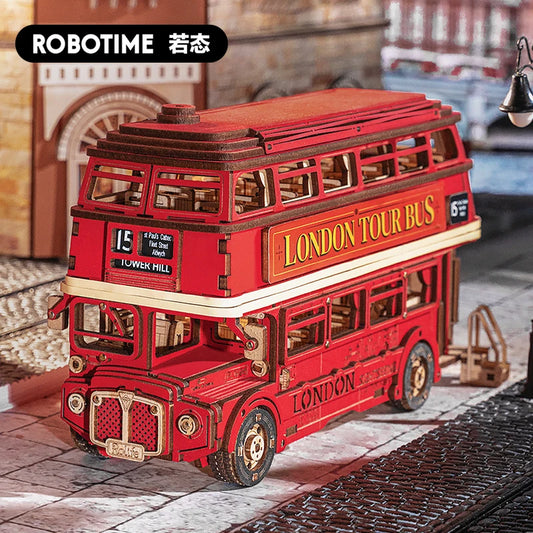 Robotime Rolife London Tour Bus 3D Wooden Puzzle TGM02