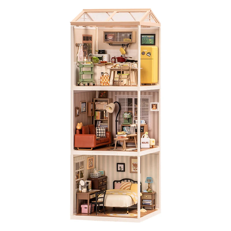 Robotime Rolife Super Store Series Happy Meals Kitchen DIY Miniature House Model Kit DW008