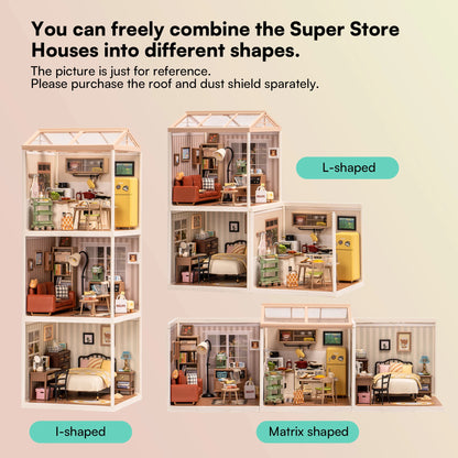 Robotime Rolife Super Store Sweet Dream Bedroom DIY Miniature House Model Kit DW009
