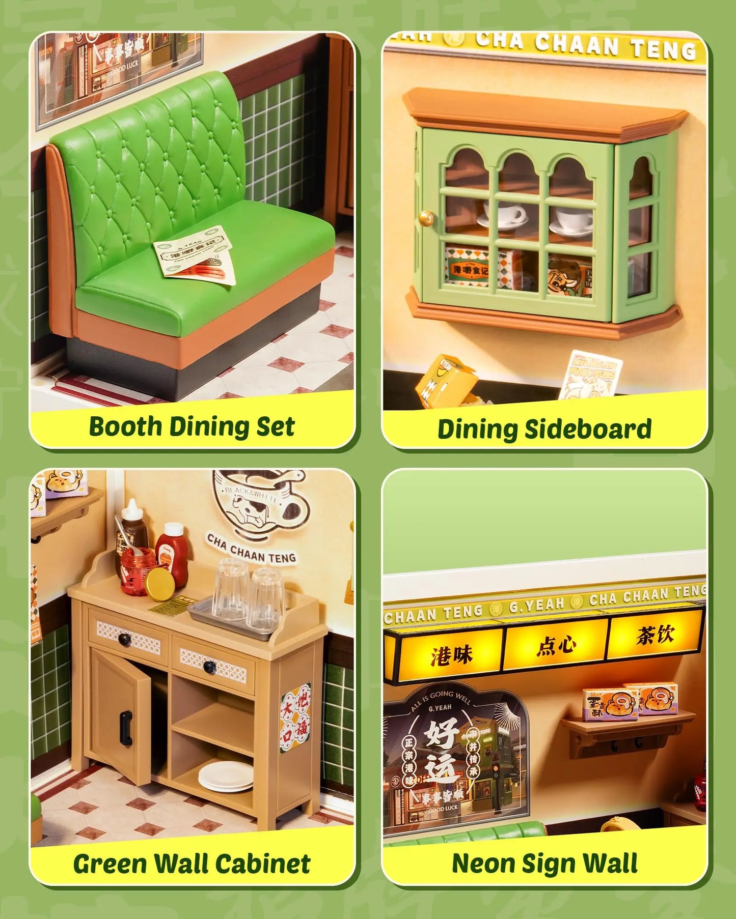 Rolife Hong Kong Bites Cafe Miniature House 3D Puzzle DIY Model Kit DW021 DW022 DW020