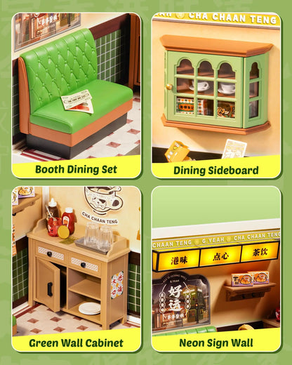 Rolife Hong Kong Bites Cafe Miniature House 3D Puzzle DIY Model Kit DW021 DW022 DW020