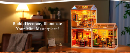 Rolife Hong Kong Bites Cafe Miniature House 3D Puzzle DIY Model Kit DW021 DW022 DW020