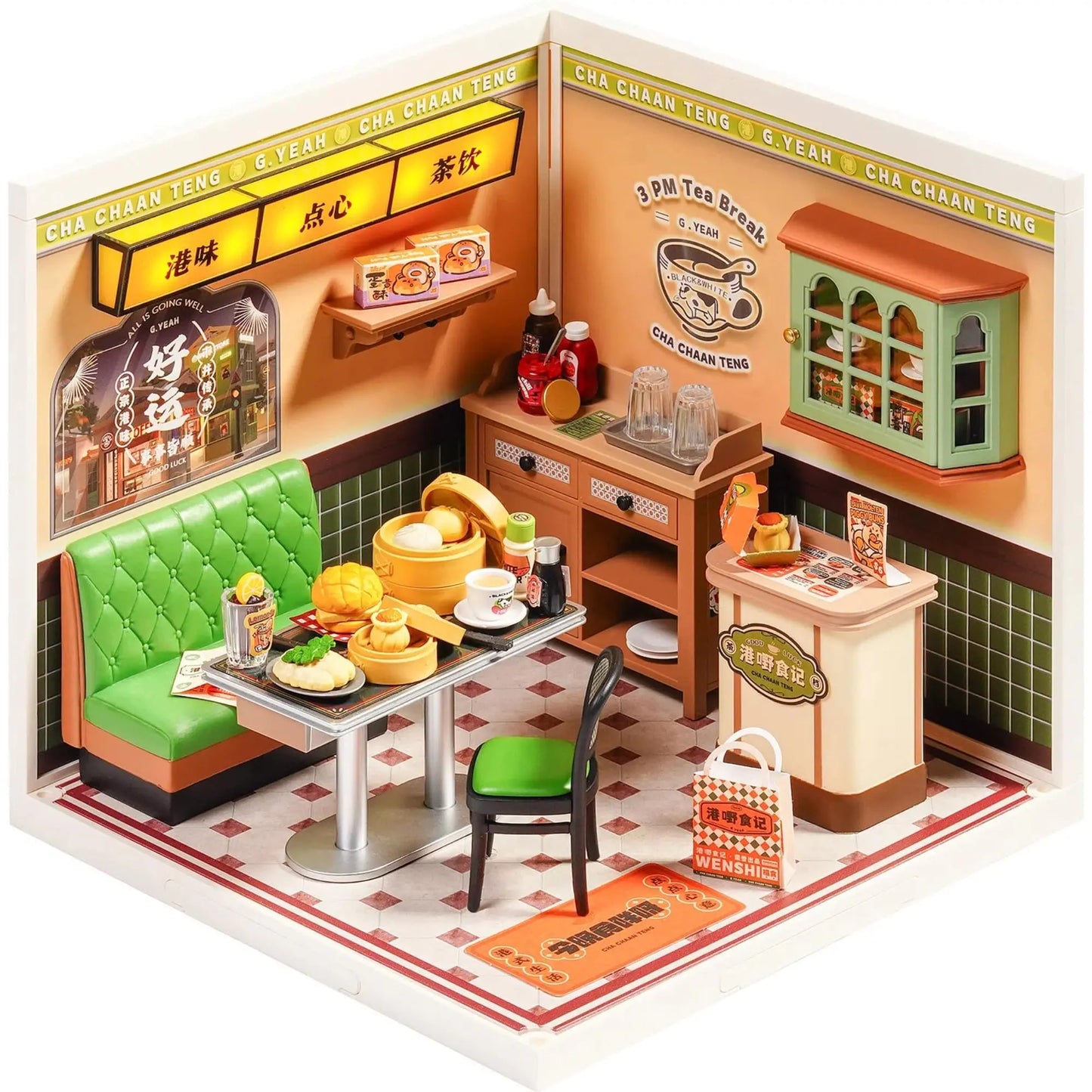 Rolife Hong Kong Bites Cafe Miniature House 3D Puzzle DIY Model Kit DW021 DW022 DW020