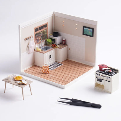 Robotime Rolife Super Store Series Happy Meals Kitchen DIY Miniature House Model Kit DW008