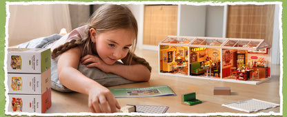 Rolife Hong Kong Bites Cafe Miniature House 3D Puzzle DIY Model Kit DW021 DW022 DW020