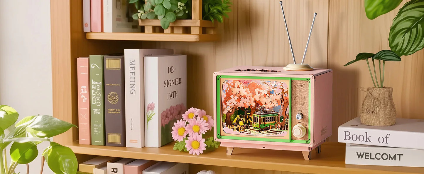 Rolife Sakura Dreamy Tour Wooden Music Box 3D Puzzle DIY Model Kit AMT02