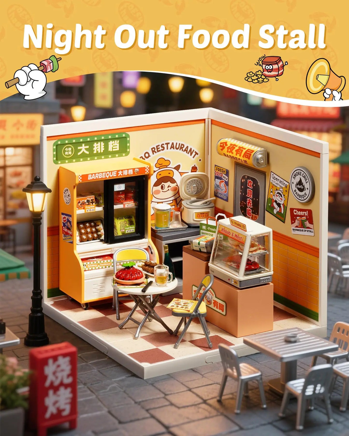 Rolife Hong Kong Bites Cafe Miniature House 3D Puzzle DIY Model Kit DW021 DW022 DW020