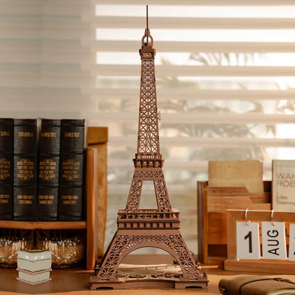 Robotime Rolife Night of the Eiffel Tower 3D Wooden Puzzle DIY Miniature House Model Kit TGL01