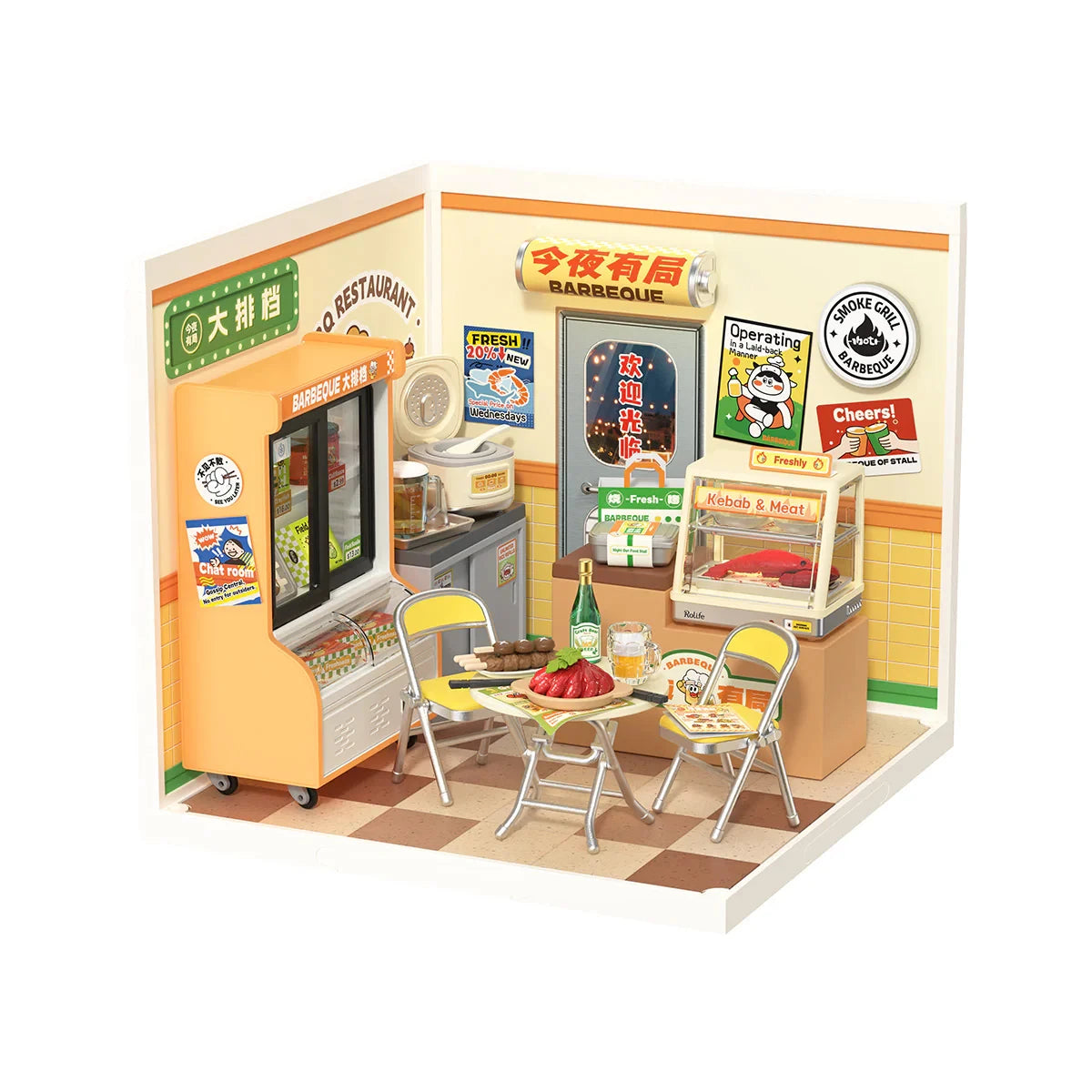 Rolife Hong Kong Bites Cafe Miniature House 3D Puzzle DIY Model Kit DW021 DW022 DW020