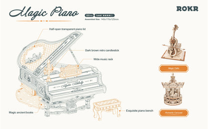 Robotime Rolife Sunset Carnival Series DIY Wooden Puzzle Music Box Model Kit AMT01 AMK81 AMK63