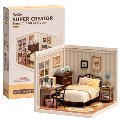 Robotime Rolife Super Store Sweet Dream Bedroom DIY Miniature House Model Kit DW009