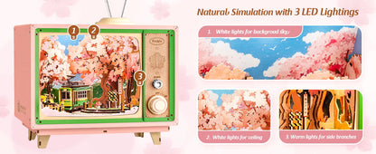 Rolife Sakura Dreamy Tour Wooden Music Box 3D Puzzle DIY Model Kit AMT02