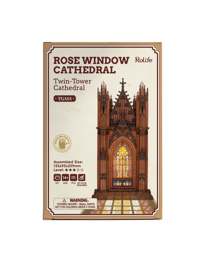 Rolife Twin-Tower Cathedral 3D Wooden Puzzle Kit (TGA01)