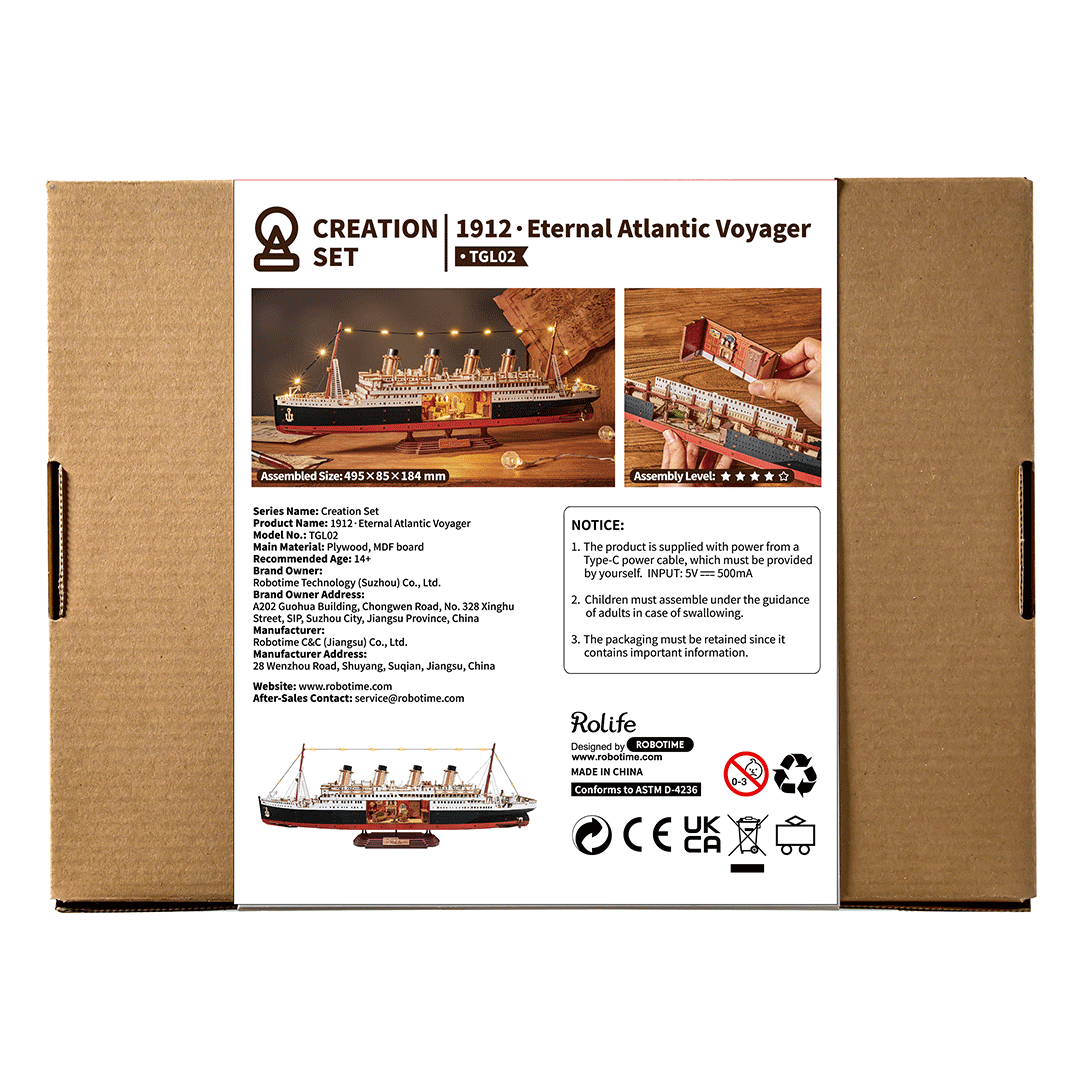 Rolife DIY Miniature House – 1912 Eternal Atlantic Voyager Wooden Puzzle Kit (TGL02)