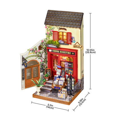 Rolife DIY Miniature House – Vienna Bookstore Wooden Puzzle Kit (DG183)