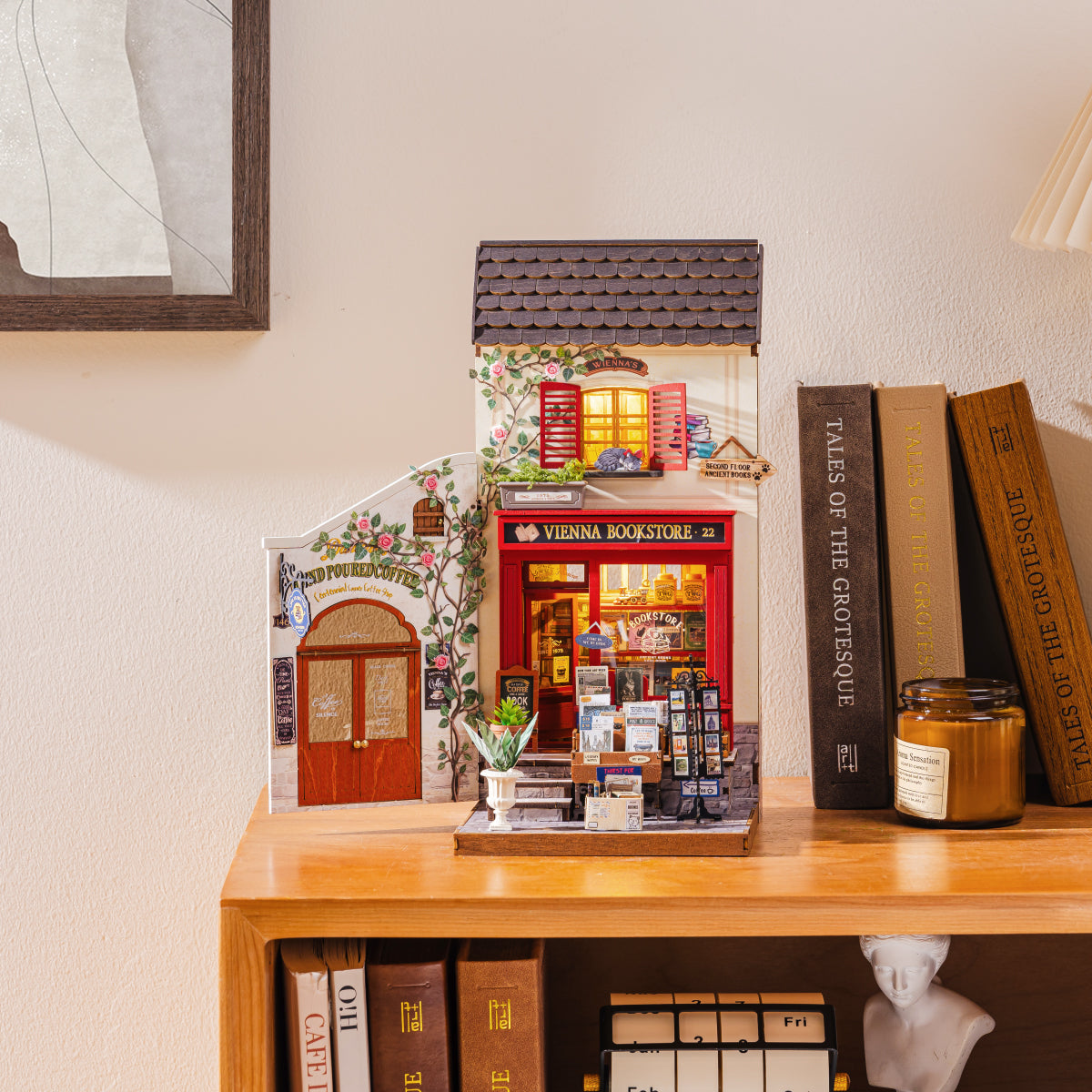 Rolife DIY Miniature House – Vienna Bookstore Wooden Puzzle Kit (DG183)