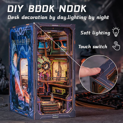 CUTEBEE DIY Book Nook Kit – The Eye of Old God Wooden Shelf Insert (PT01B-Y)