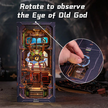 CUTEBEE DIY Book Nook Kit – The Eye of Old God Wooden Shelf Insert (PT01B-Y)