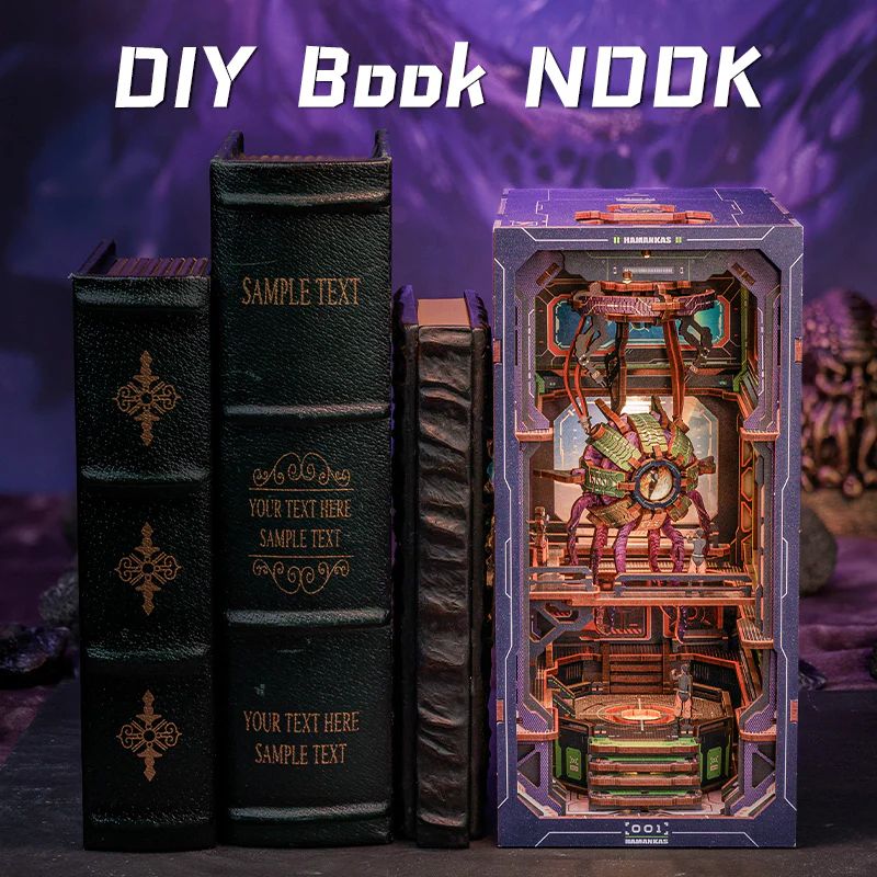 CUTEBEE DIY Book Nook Kit – The Eye of Old God Wooden Shelf Insert (PT01B-Y)