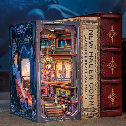 CUTEBEE DIY Book Nook Kit – The Eye of Old God Wooden Shelf Insert (PT01B-Y)