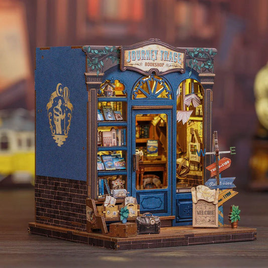 CUTEBEE DIY Book Nook Kit – Journey Trace Bookshop Wooden Shelf Insert (CWGC204-Y)