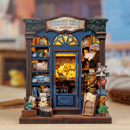CUTEBEE DIY Book Nook Kit – Journey Trace Bookshop Wooden Shelf Insert (CWGC204-Y)