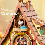ROKR Mechanical Cuckoo Clock Puzzle: DIY Wooden Fairytale Cottage Kit