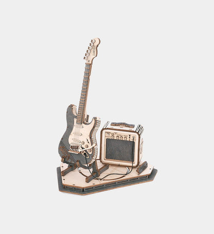 3D Wooden Electric Guitar Puzzle Kit – DIY Music Lover Gift TG605K