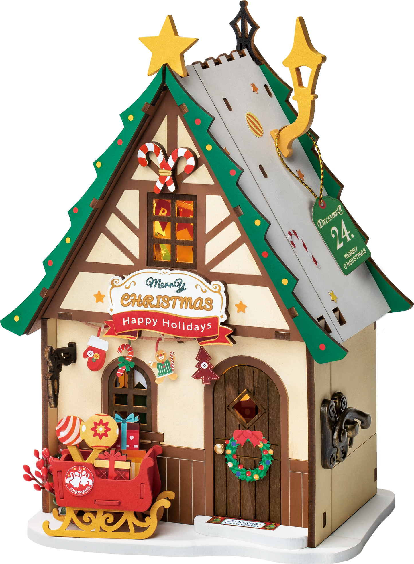 Rolife Twinkling Christmas House DIY Miniature House DS036