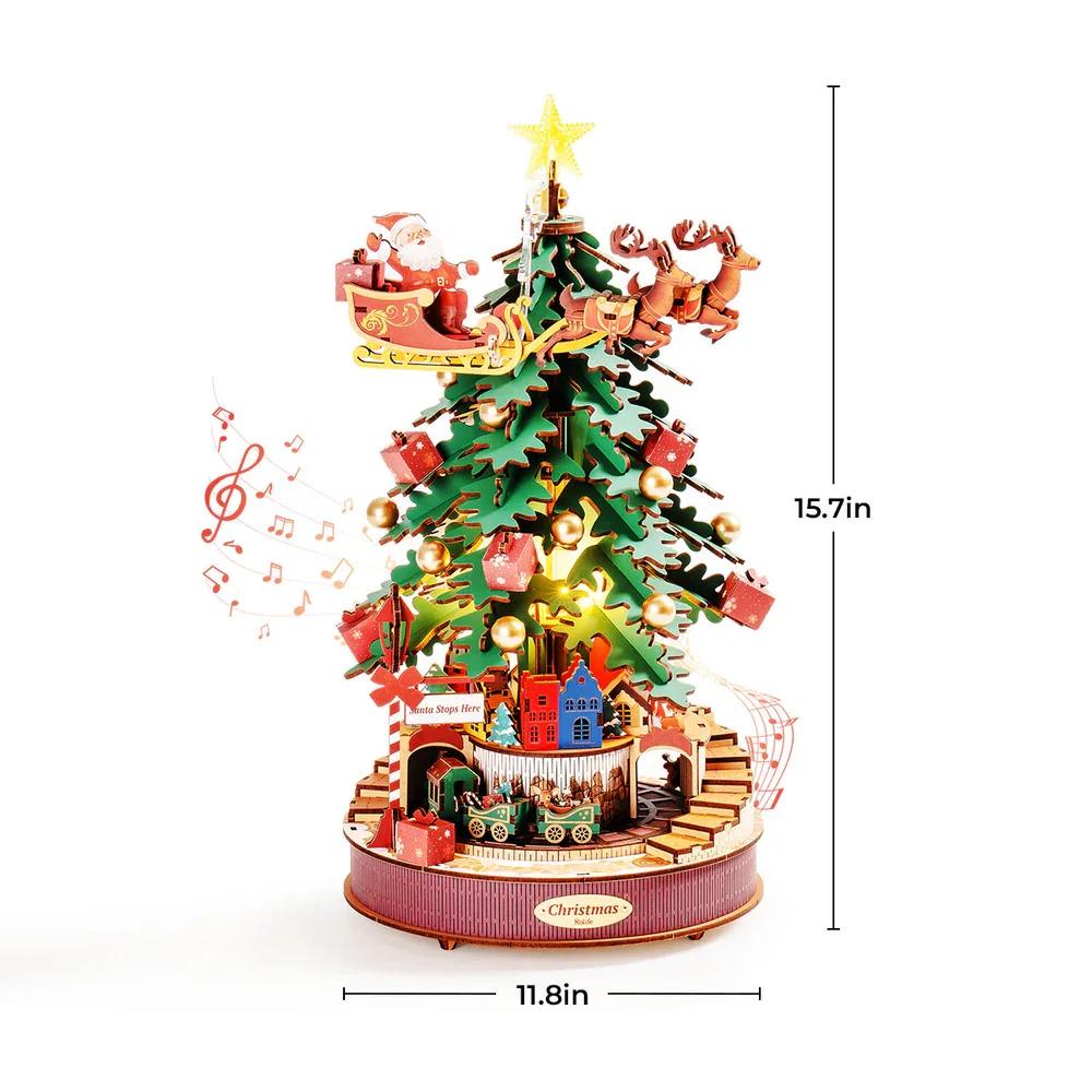 ROKR Rolife Christmas Melody Tree 3D Wooden Music Box Puzzle AMS01