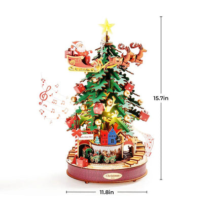 ROKR Rolife Christmas Melody Tree 3D Wooden Music Box Puzzle AMS01